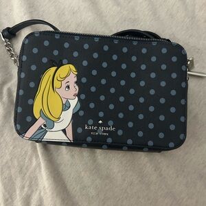 Kate Spade Black and Blue Polka Dot Crossbody Bag